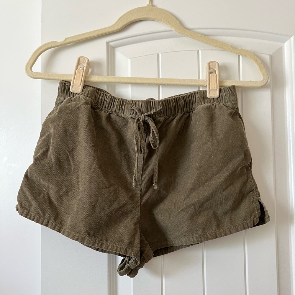 Olive Green Drawstring Shorts